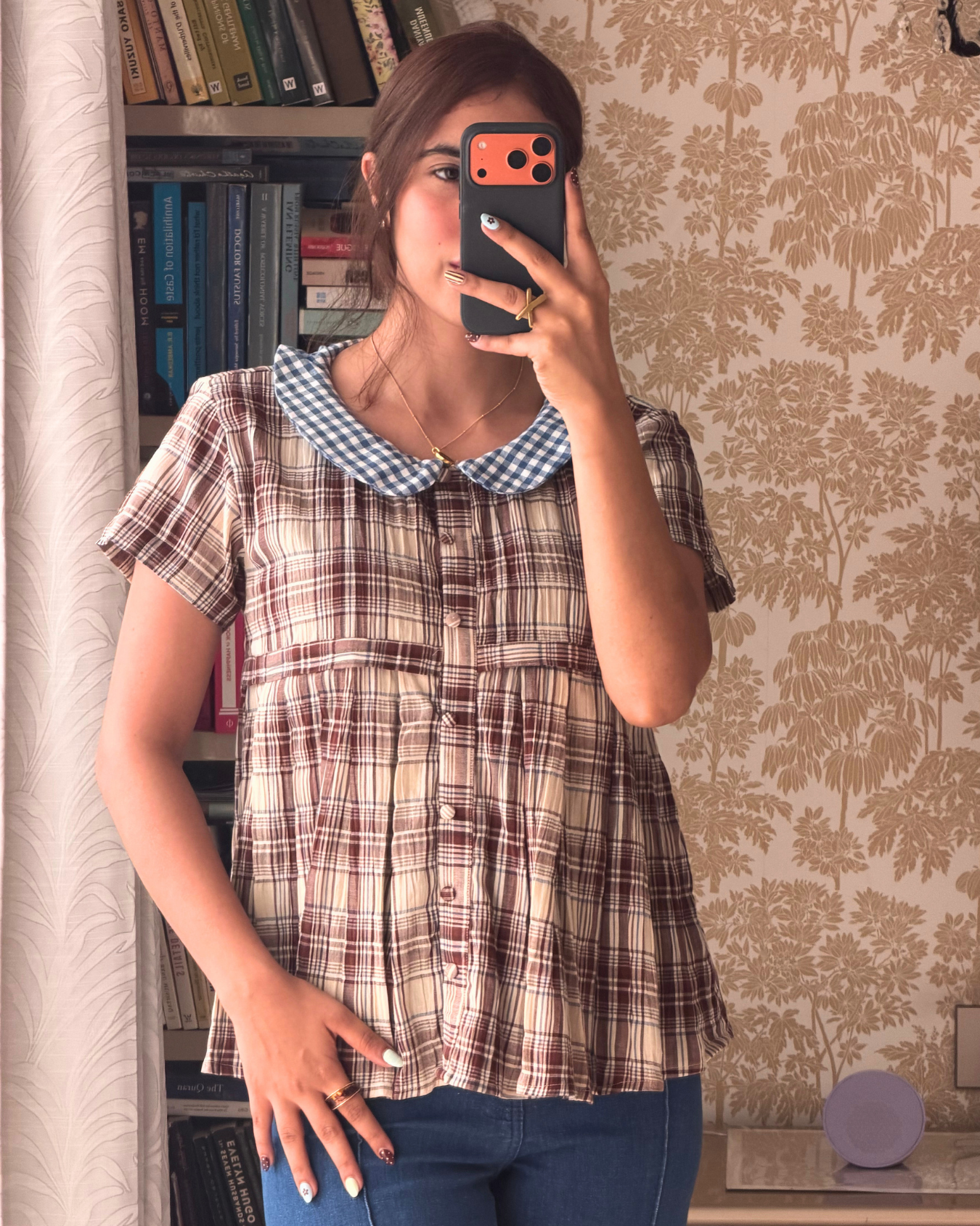 Plaid Peter Pan baby doll top